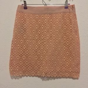 Forever 21 Pink Eyelet Lace Skirt